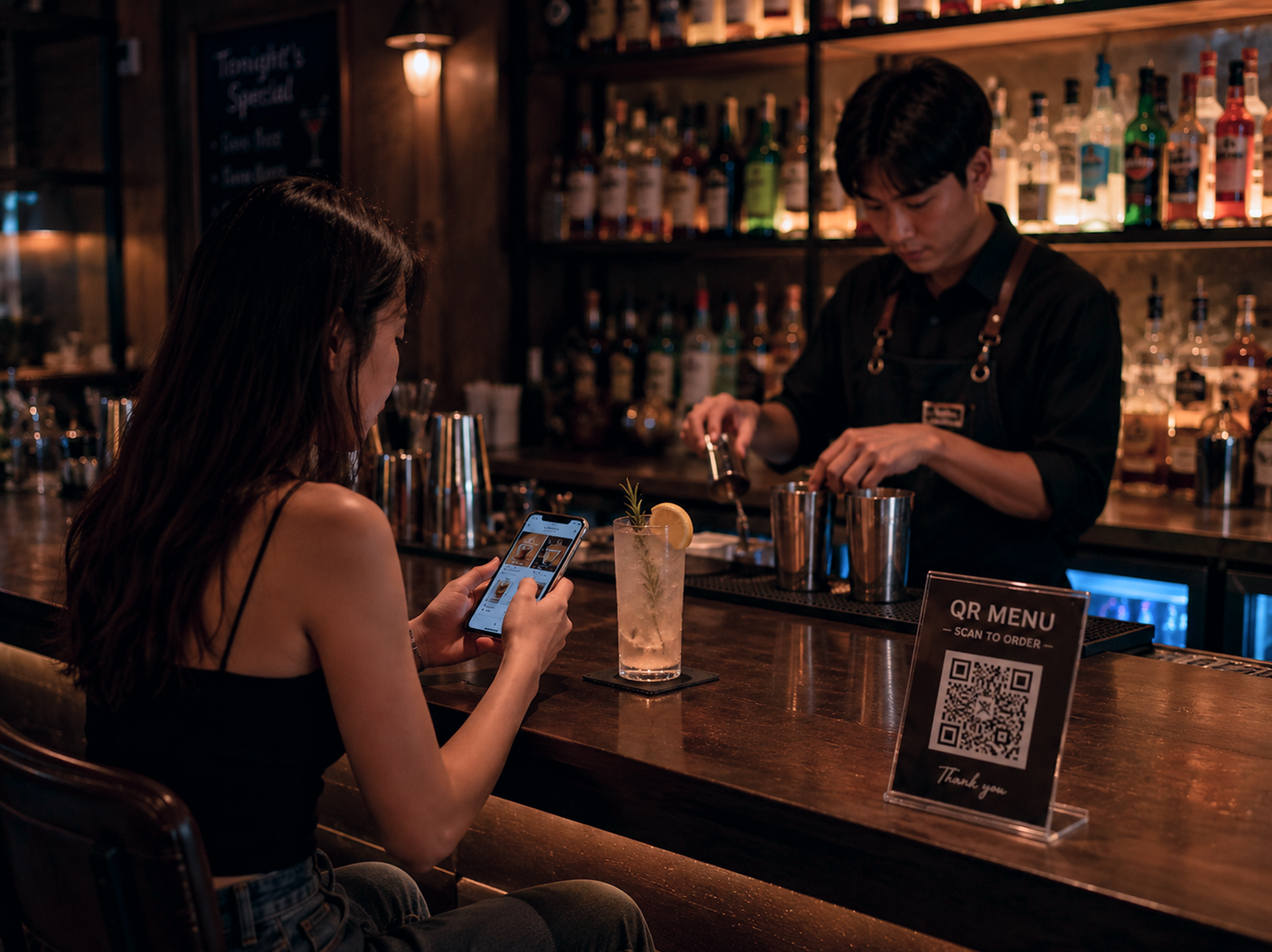 บาร์และร้านเครื่องดื่มที่ใช้ระบบรับออเดอร์ผ่าน QR Code
